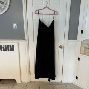 Shein Curve size 1X NEW!!  black long dress.. sequin chest A-line high slit